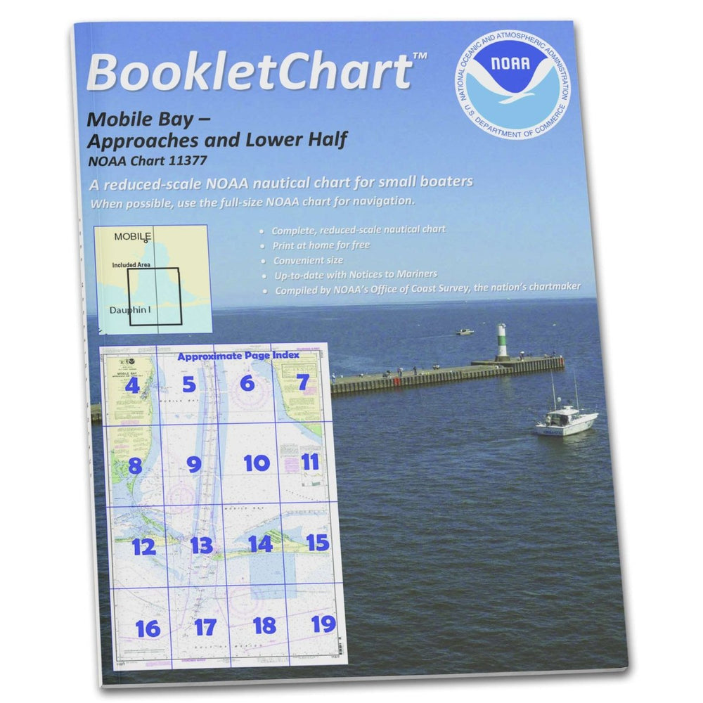 NOAA Booklet Chart 11377: Mobile Bay Approaches and Lower Half - Life Raft Professionals