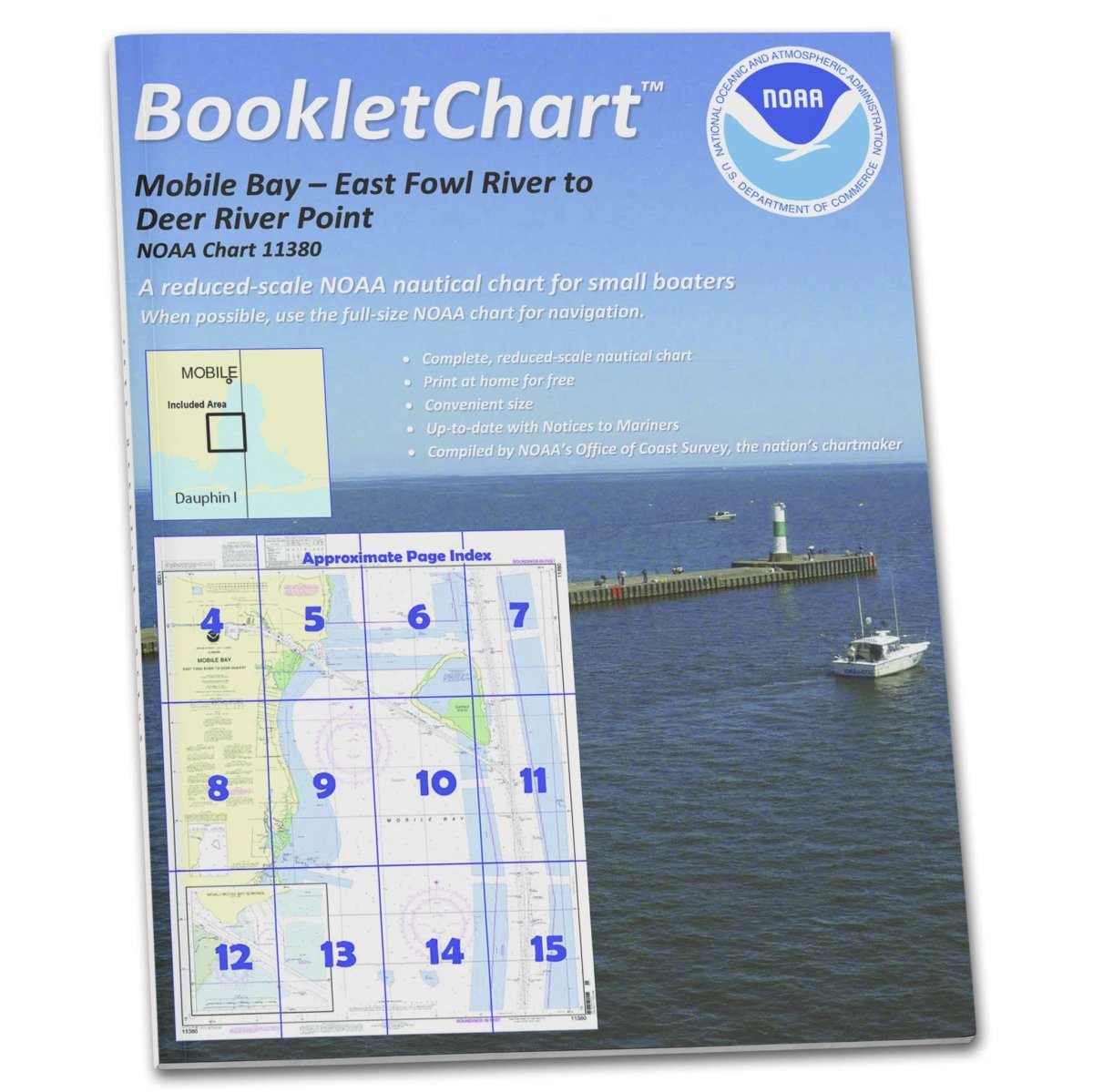 NOAA Booklet Chart 11380: Mobile Bay East Fowl River to Deer River Pt; Mobile Middle Bay, etc. - Life Raft Professionals