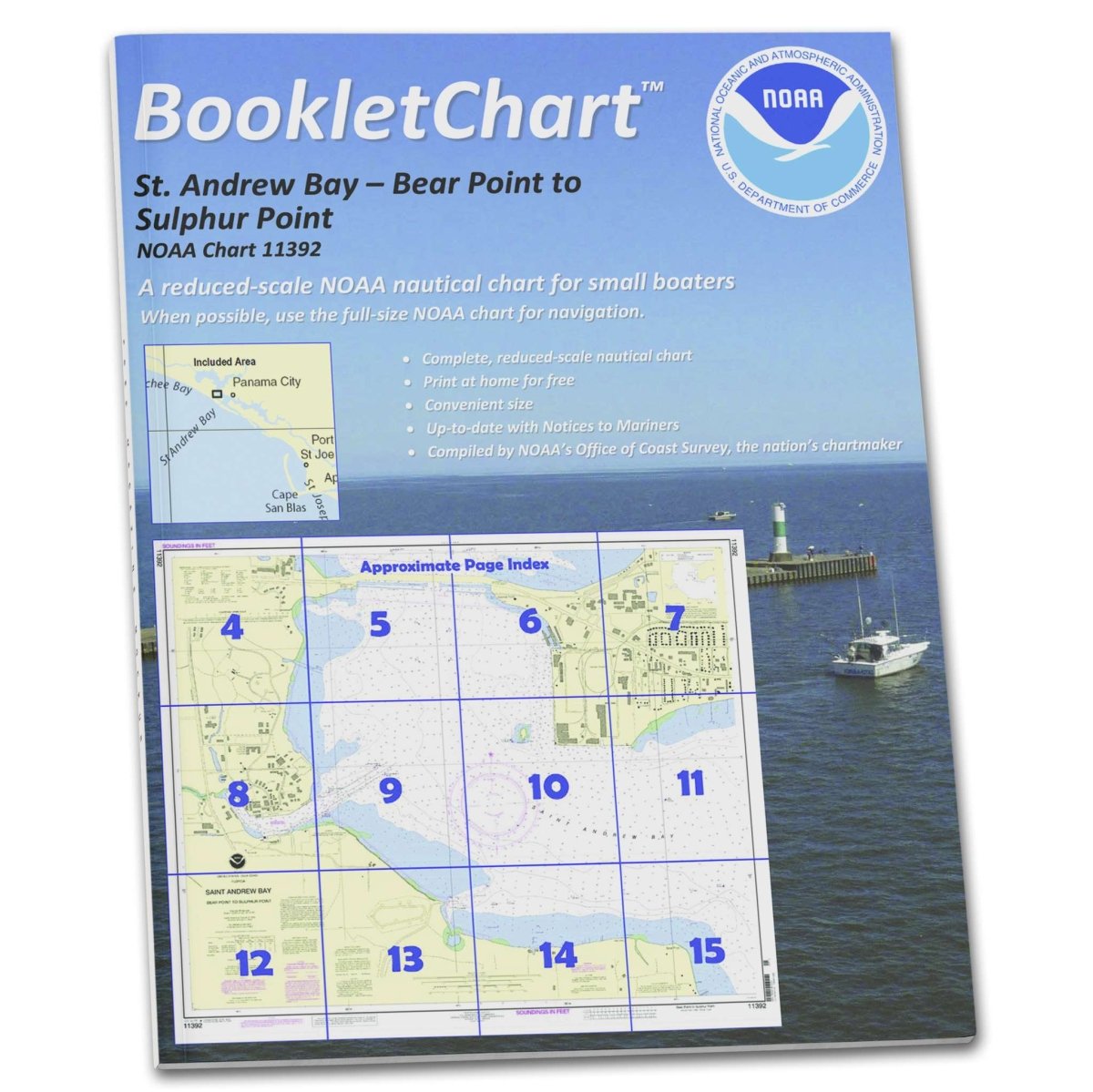 NOAA Booklet Chart 11392: St. Andrew Bay - Bear Point to Sulpher Point - Life Raft Professionals