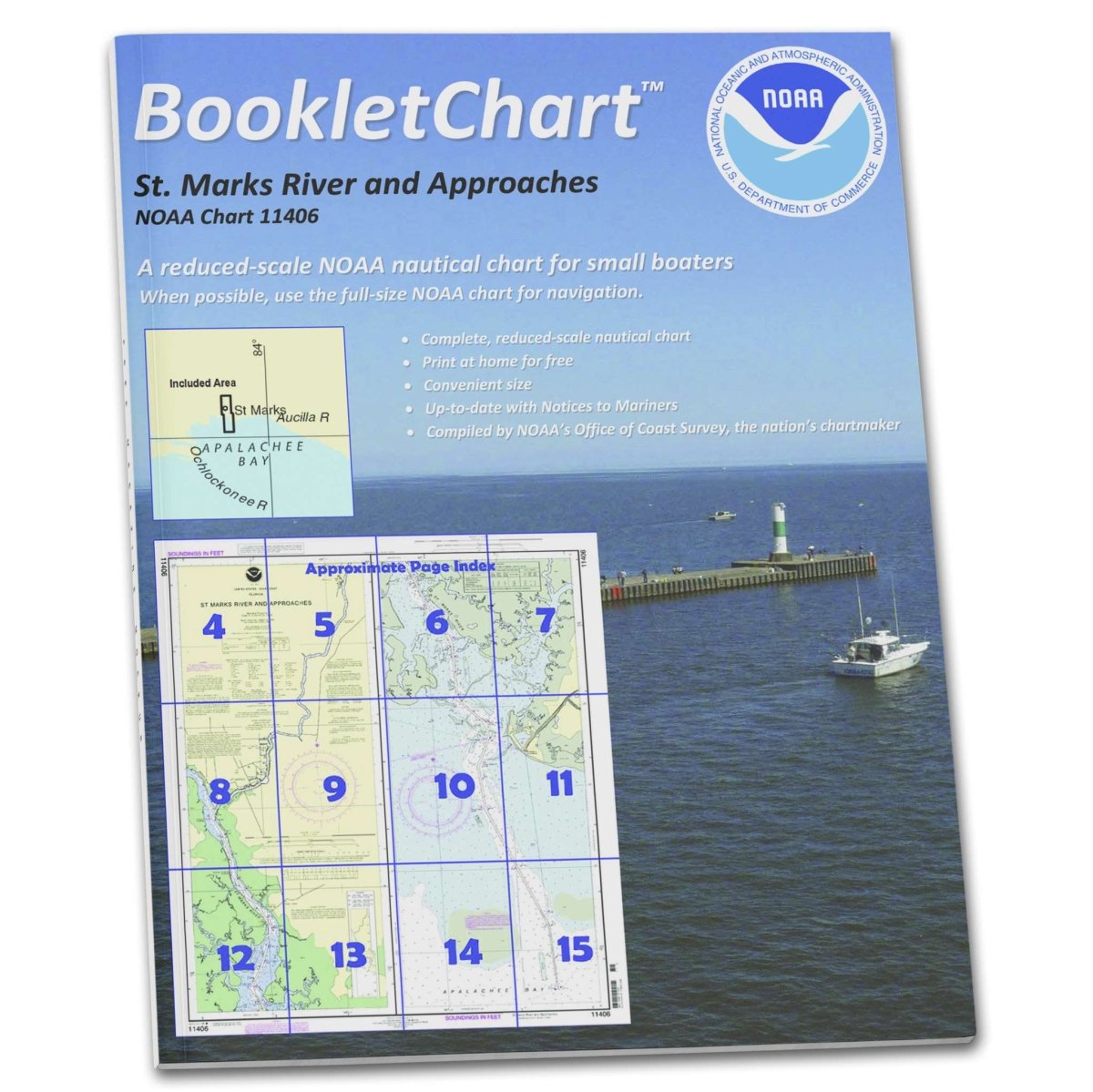 NOAA Booklet Chart 11406: St.Marks River and approaches - Life Raft Professionals