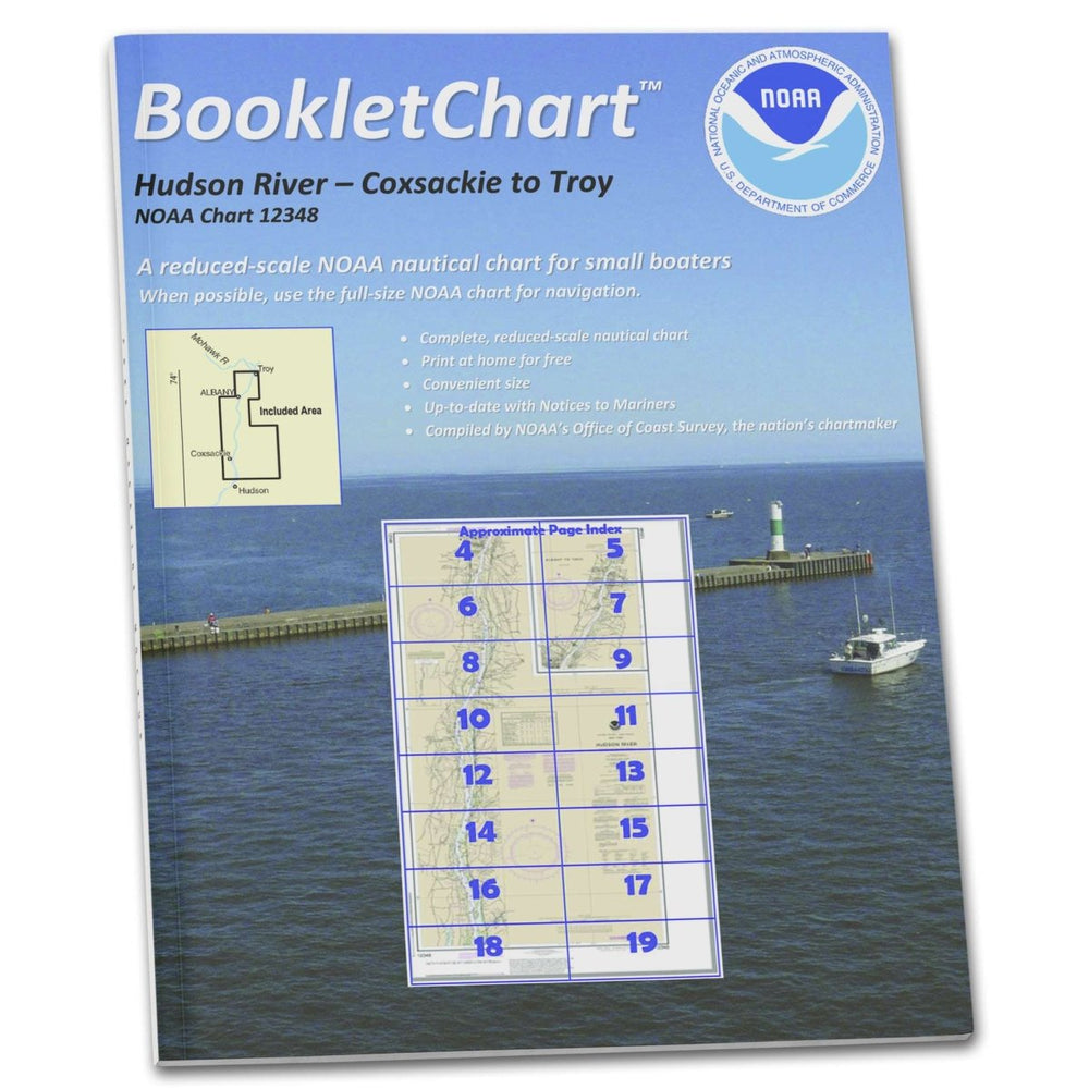NOAA Booklet Chart 12348: Hudson River Coxsackie to Troy - Life Raft Professionals