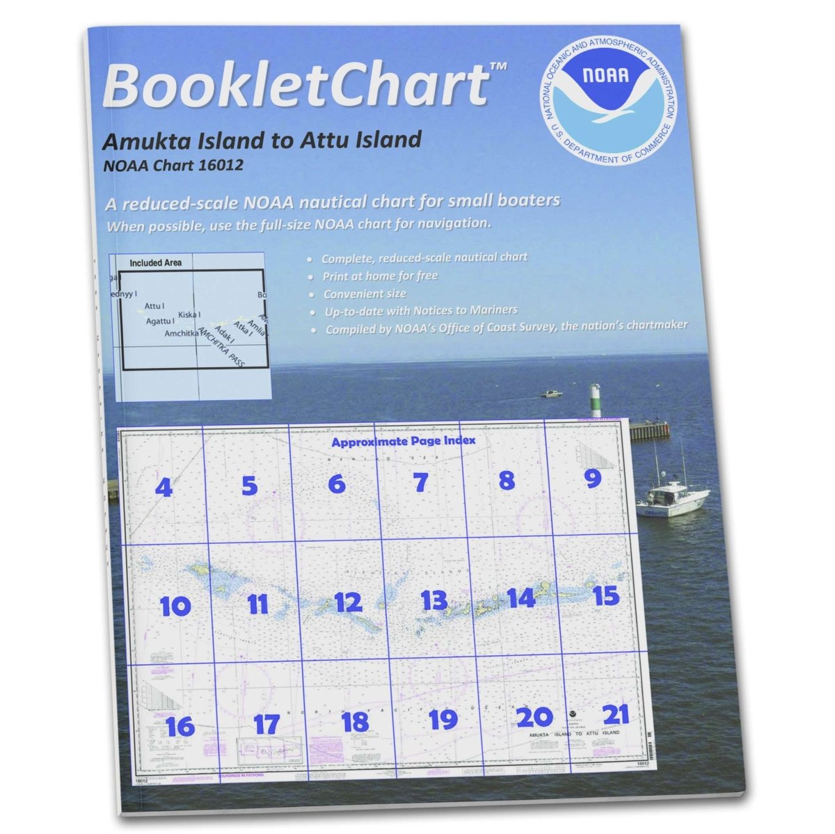 NOAA Booklet Chart 16012: Aleutian Islands Amukta Island to Attu Island - Life Raft Professionals