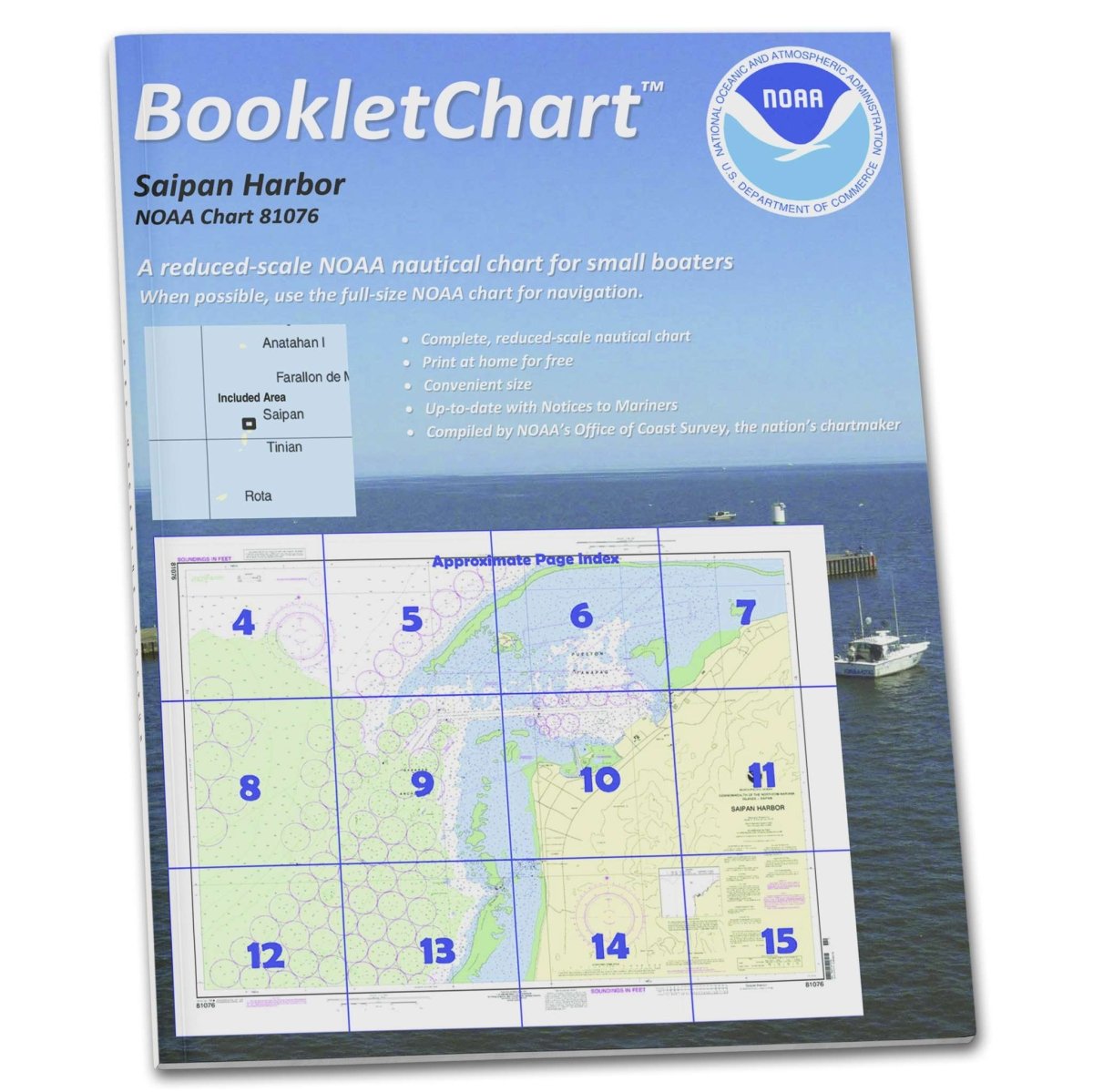 NOAA Booklet Chart 81076: Commonwealth of The Northern Mariana Islands Saipan Harbor - Life Raft Professionals