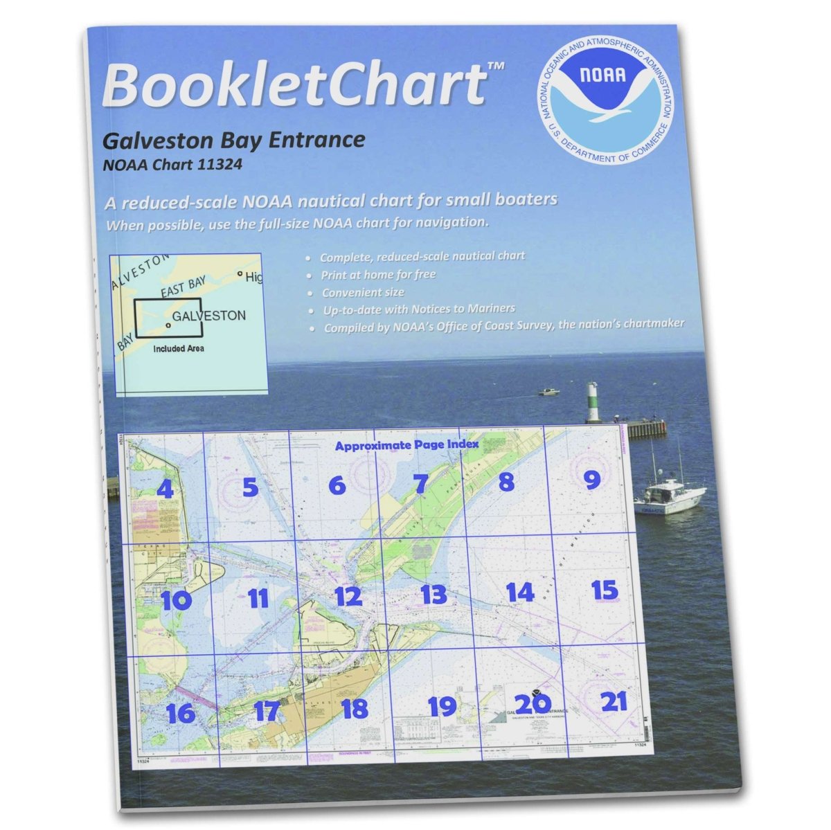 NOAA BookletChart 11324: Galveston Bay Entrance Galveston and Texas City Harbors - Life Raft Professionals