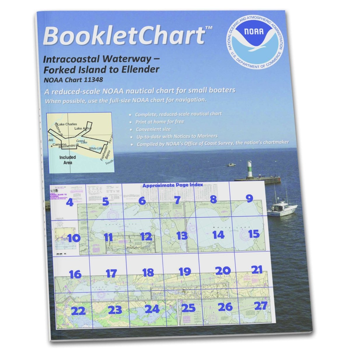 NOAA BookletChart 11348: Intracoastal Waterway Forked Island to Ellender: Including The Mermant. - Life Raft Professionals