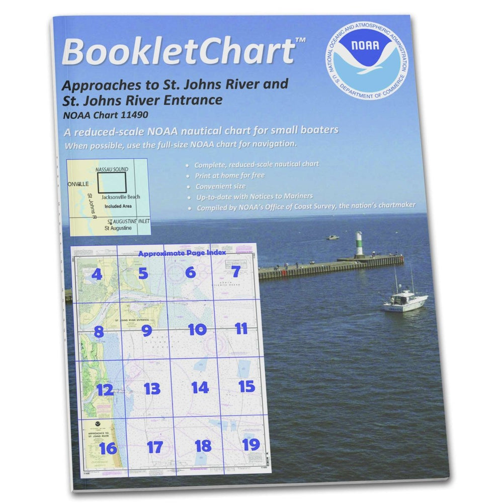 NOAA BookletChart 11490: Approaches to St. Johns River; St. Johns River Entrance - Life Raft Professionals