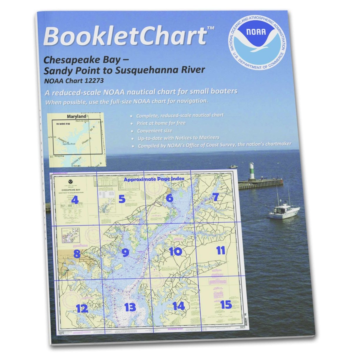 NOAA BookletChart 12273: Chesapeake Bay Sandy Point to Susquehanna River - Life Raft Professionals