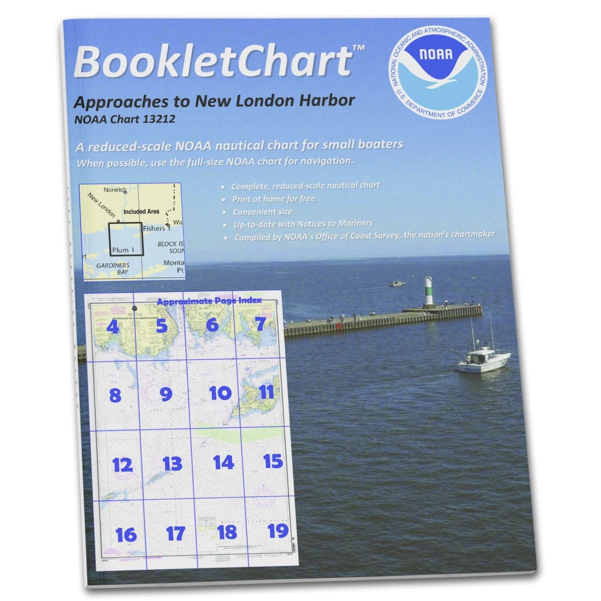 NOAA BookletChart 13212: Approaches to New London Harbor - Life Raft Professionals