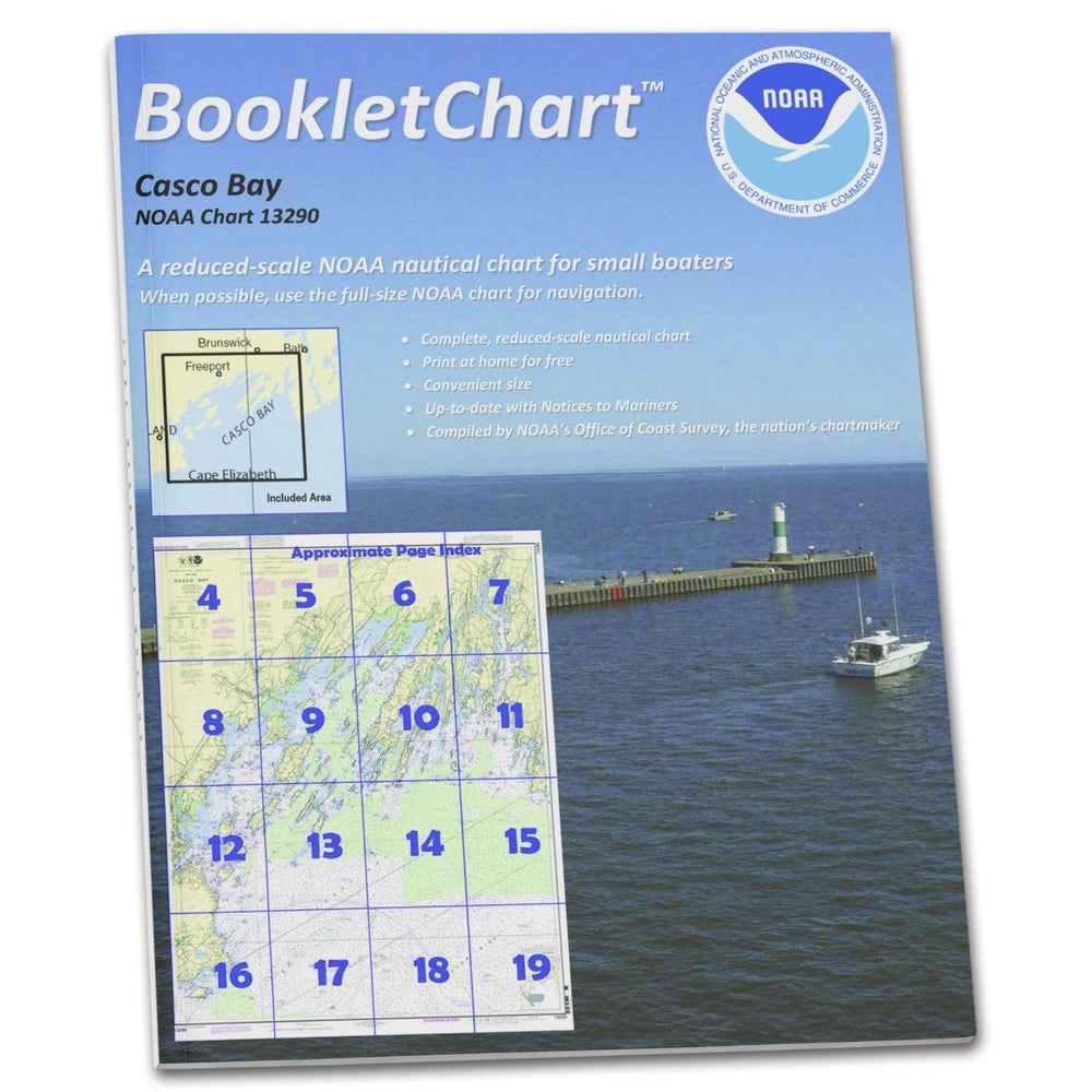 NOAA BookletChart 13290: Casco Bay, Handy 8.5" x 11" Size. Paper Chart Book Designed for use Aboard Small Craft - Life Raft Professionals