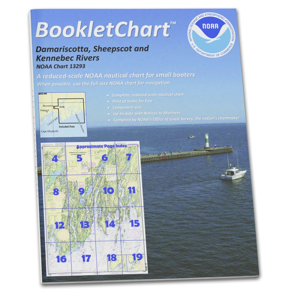 NOAA BookletChart 13293: Damariscotta: Sheepscot and Kennebec Rivers; South Bristol Harbor - Life Raft Professionals