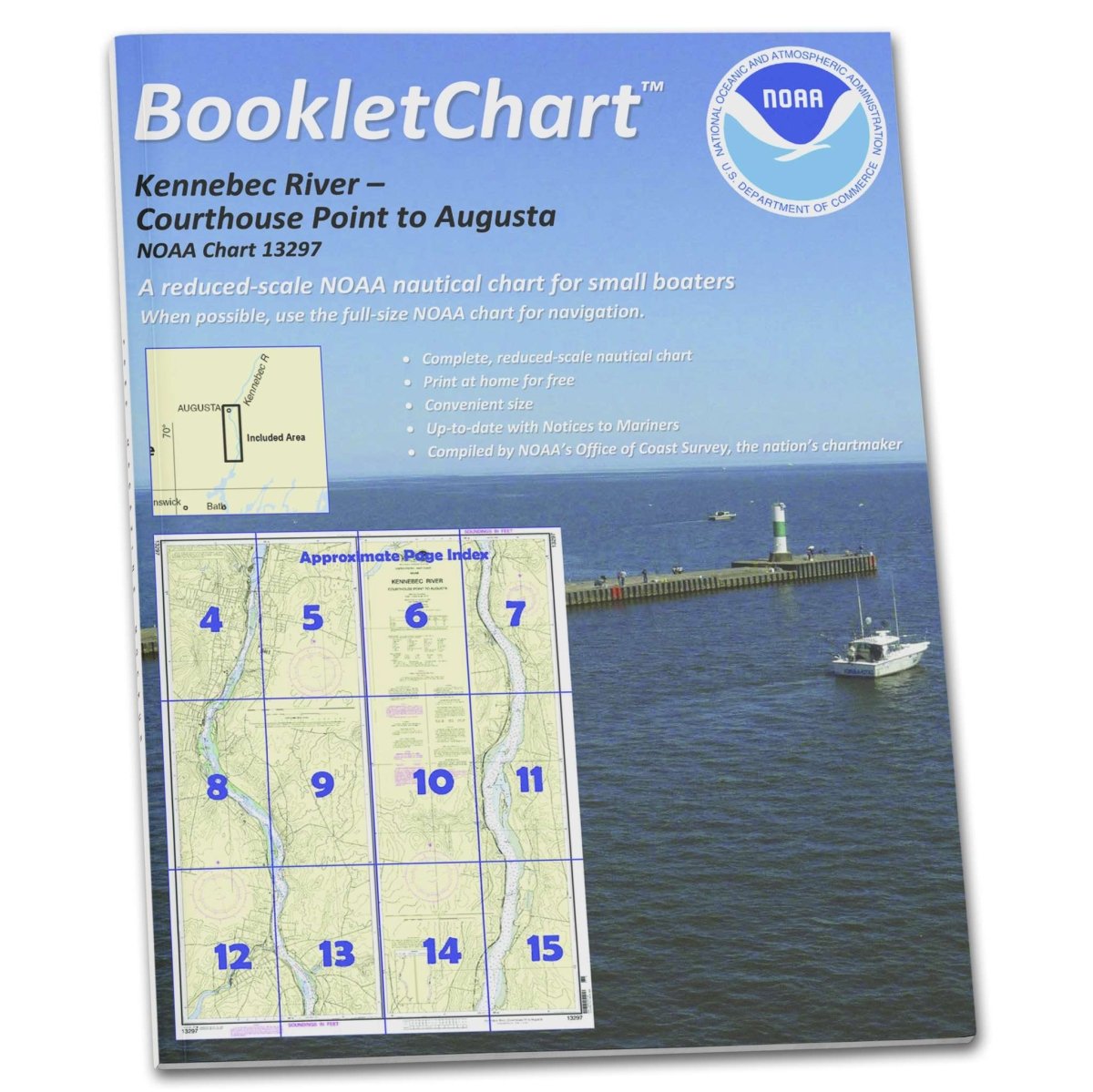 NOAA BookletChart 13297: Kennebec River Courthouse Point to Augusta - Life Raft Professionals