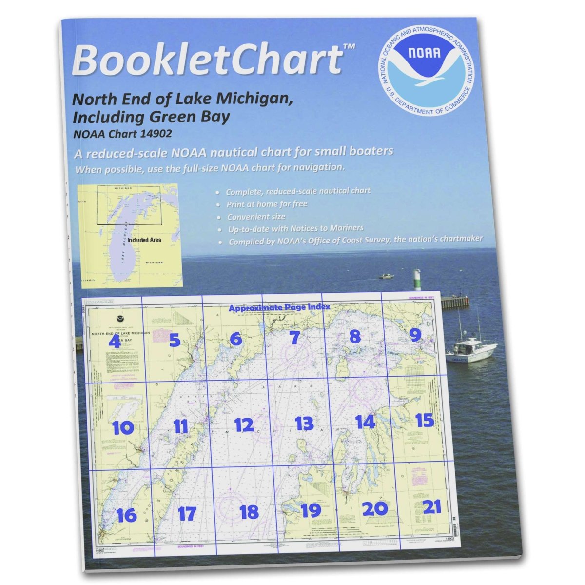 NOAA BookletChart 14902: North end of Lake Michigan: Including Green Bay - Life Raft Professionals