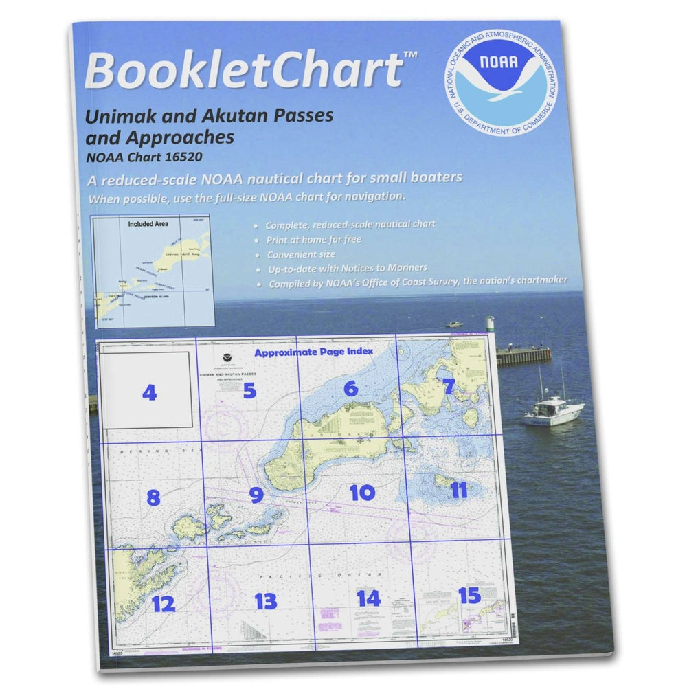 NOAA BookletChart 16520: Unimak and Akutan Passes and approaches; Amak Island - Life Raft Professionals