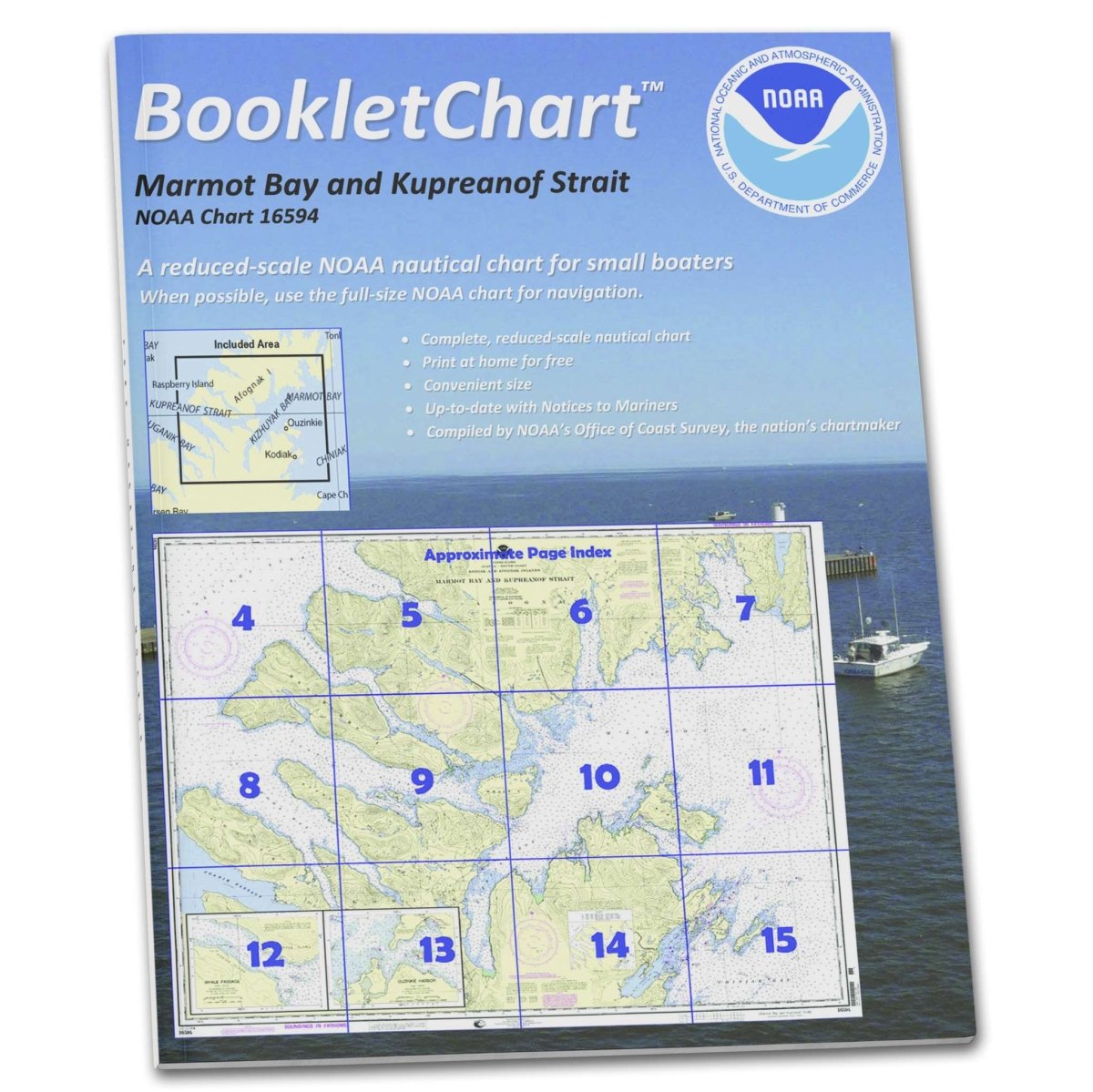 NOAA BookletChart 16594: Marmot Bay and Kupreanof Strait; Whale Passage; Ouzinkie Harbor - Life Raft Professionals