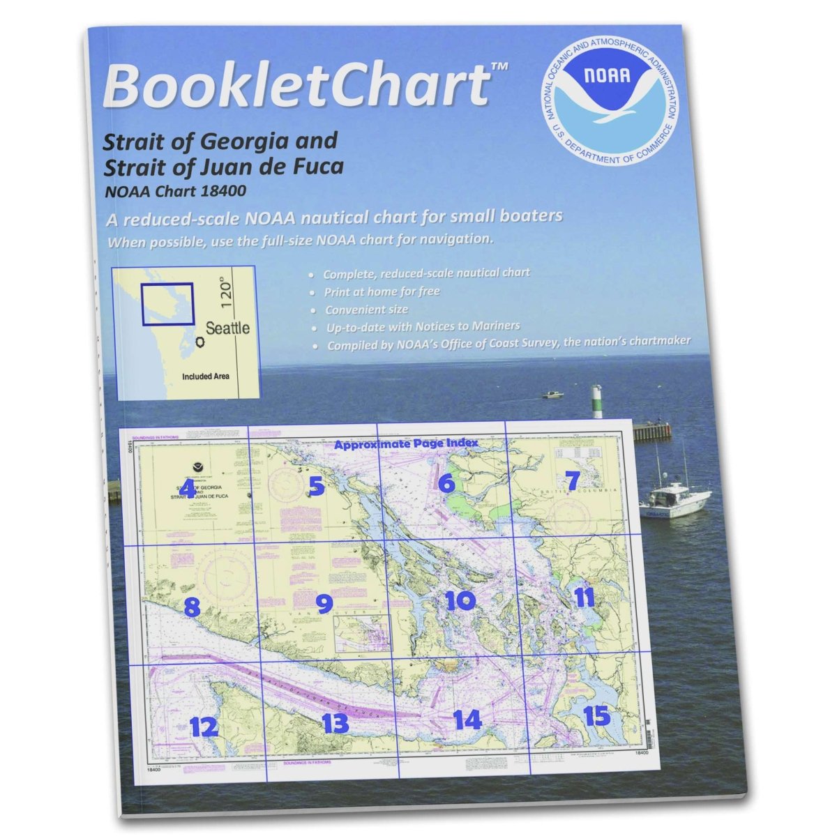 NOAA BookletChart 18400: Strait of Georgia and Strait of Juan de Fuca - Life Raft Professionals