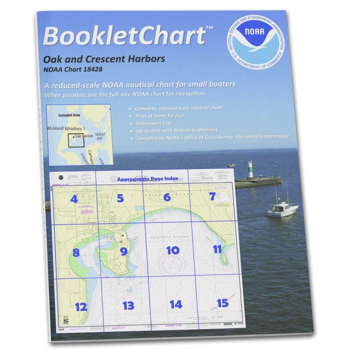 NOAA BookletChart 18428: Oak and Crescent Harbors - Life Raft Professionals