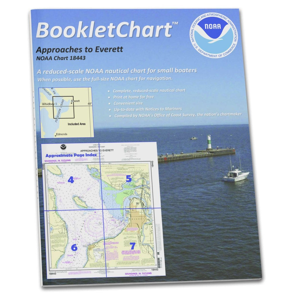 NOAA BookletChart 18443: Approaches to Everett - Life Raft Professionals
