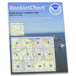 NOAA BookletChart 18448: Puget Sound-Southern Part, Handy 8.5" x 11" Size. Paper Chart Book Designed for use Aboard Small Craft - Life Raft Professionals