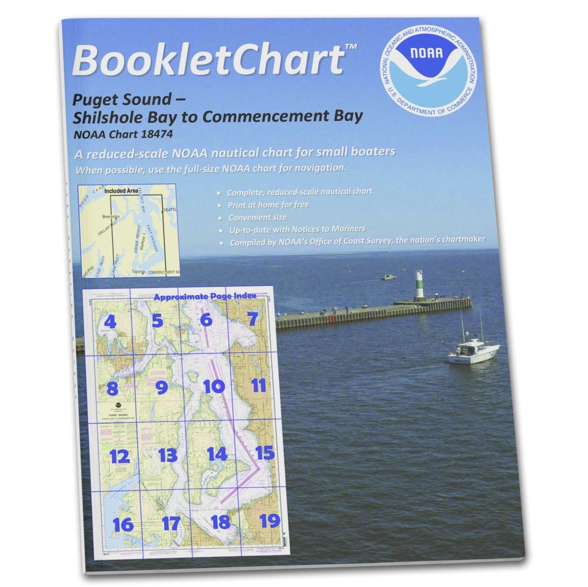 NOAA BookletChart 18474: Puget Sound-Shilshole Bay to Commencement Bay - Life Raft Professionals