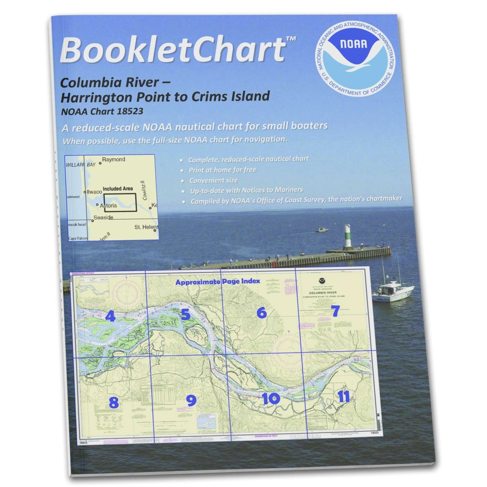 NOAA BookletChart 18523: Columbia River Harrington Point to Crims Island - Life Raft Professionals