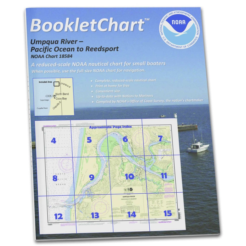 NOAA BookletChart 18584: Umpqua River Pacific Ocean to Reedsport - Life Raft Professionals
