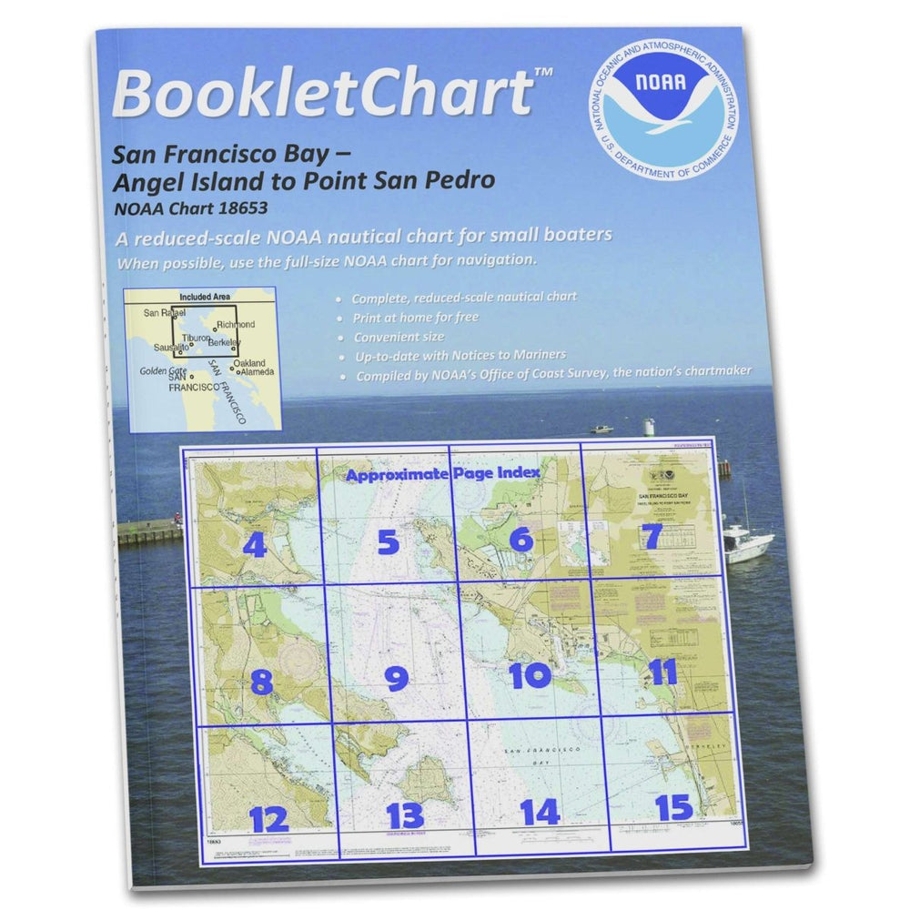 NOAA BookletChart 18653: San Francisco Bay-Angel Island to Point San Pedro - Life Raft Professionals