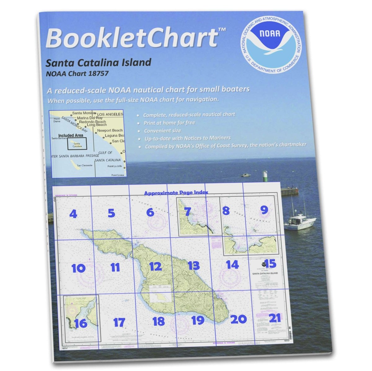 NOAA BookletChart 18757: Santa Catalina Island; Avalon Bay; Catalina Harbor; Isthmus Cove - Life Raft Professionals