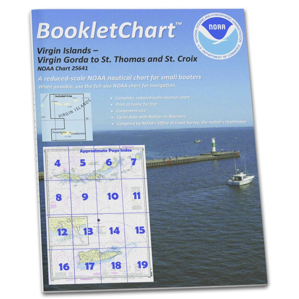 NOAA BookletChart 25641: Virgin Islands-Virgin Gorda to St. Thomas and St. Croix;Krause Lagoon - Life Raft Professionals