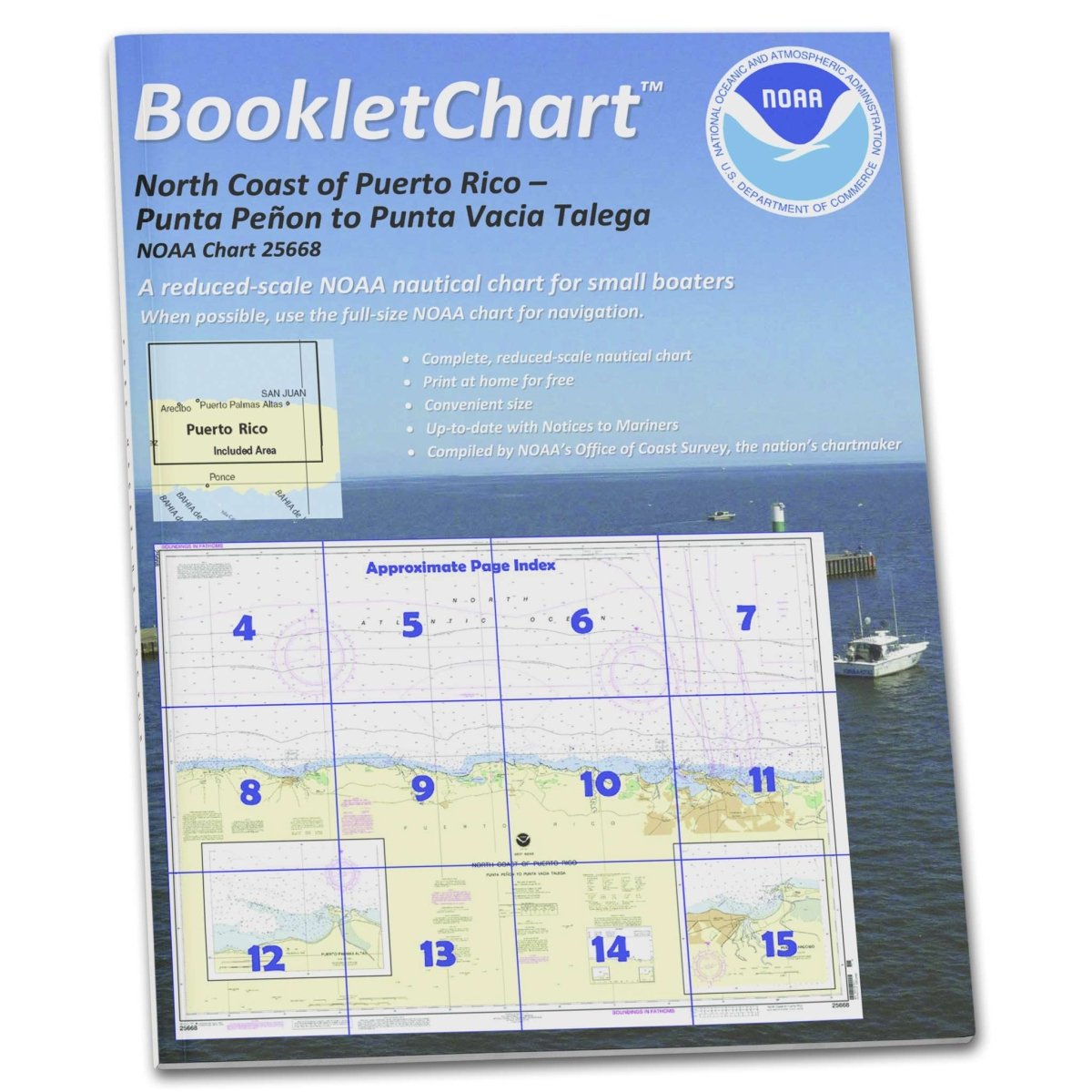 NOAA BookletChart 25668: North Coast of Puerto Rico Punta Penon to Punta Vacia Talega;Puerto Ar. - Life Raft Professionals
