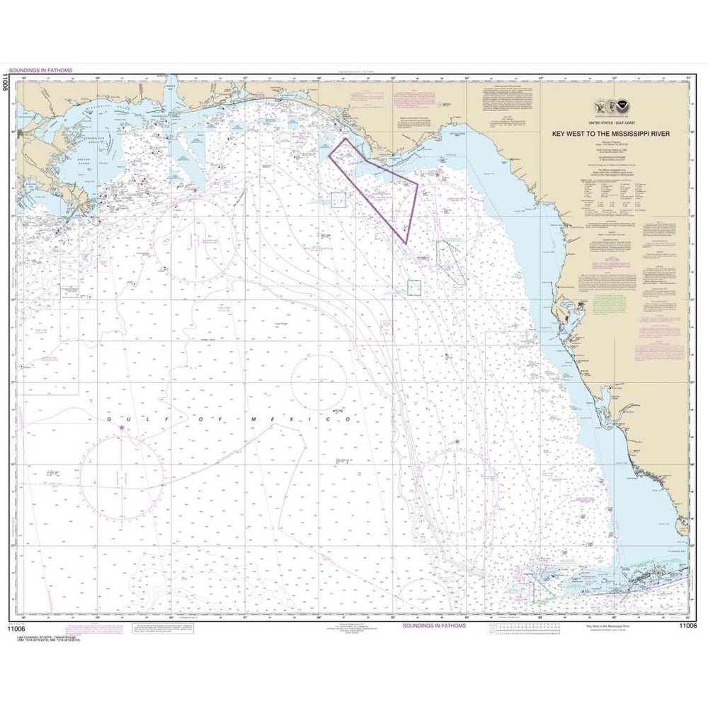 NOAA Chart 11006: Key West to Mississippi River - Life Raft Professionals