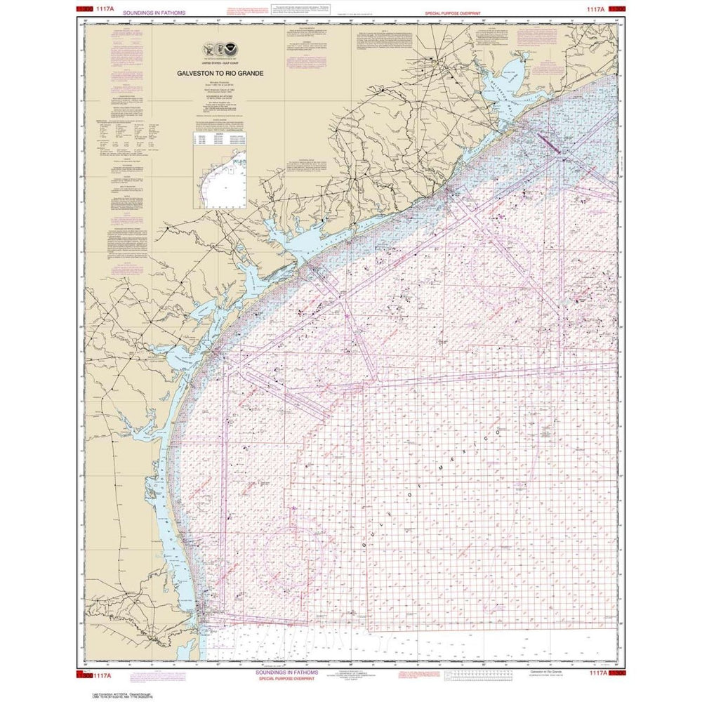 NOAA Chart 1117A: Galveston to Rio Grande (Oil and Gas Leasing Areas) - Life Raft Professionals