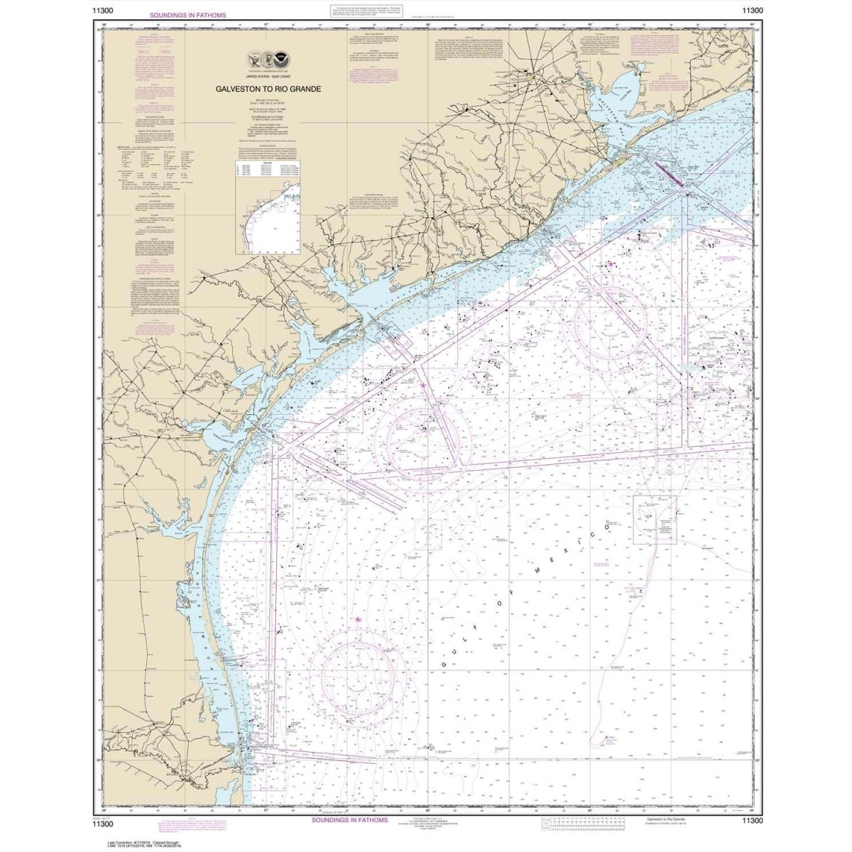NOAA Chart 11300: Galveston to Rio Grande - Life Raft Professionals