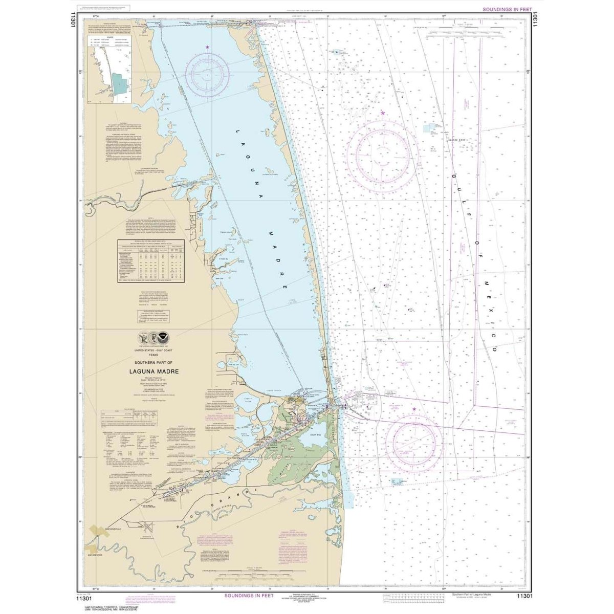 NOAA Chart 11301: Southern part of Laguna Madre - Life Raft Professionals