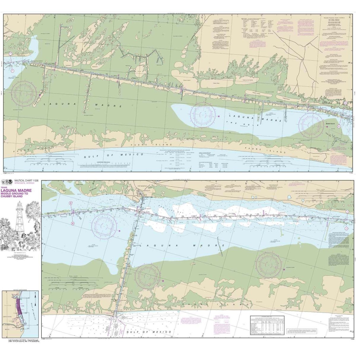 NOAA Chart 11306: Intracoastal Waterway Laguna Madre Middle Ground to Chubby Island - Life Raft Professionals