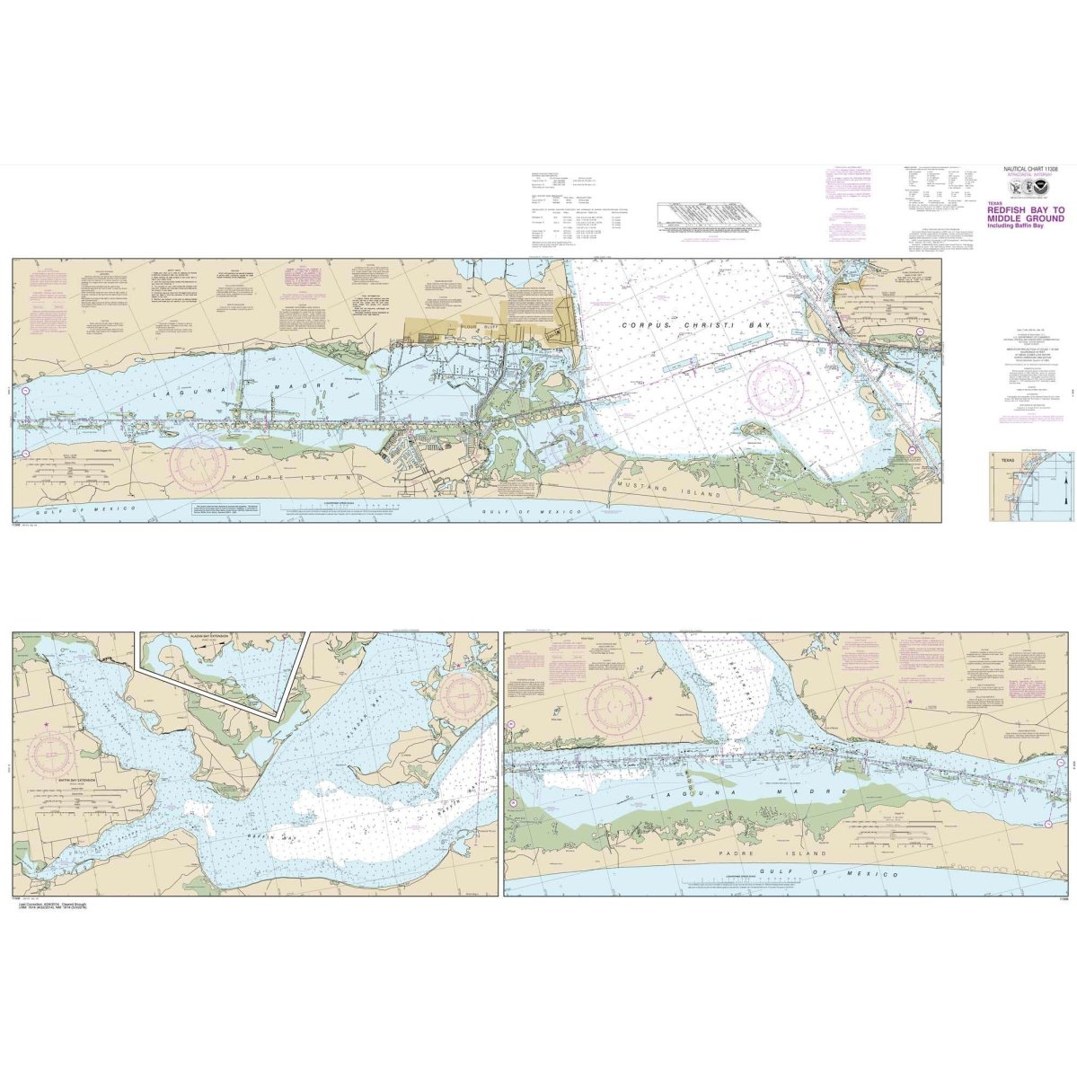 NOAA Chart 11308: Intracoastal Waterway Redfish Bay to Middle Ground - Life Raft Professionals