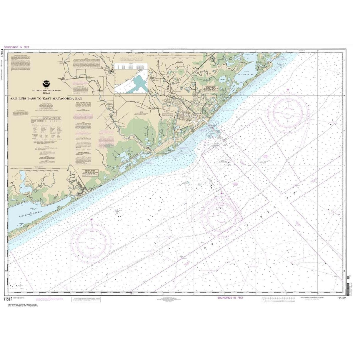 NOAA Chart 11321: San Luis Pass to East Matagorda Bay - Life Raft Professionals