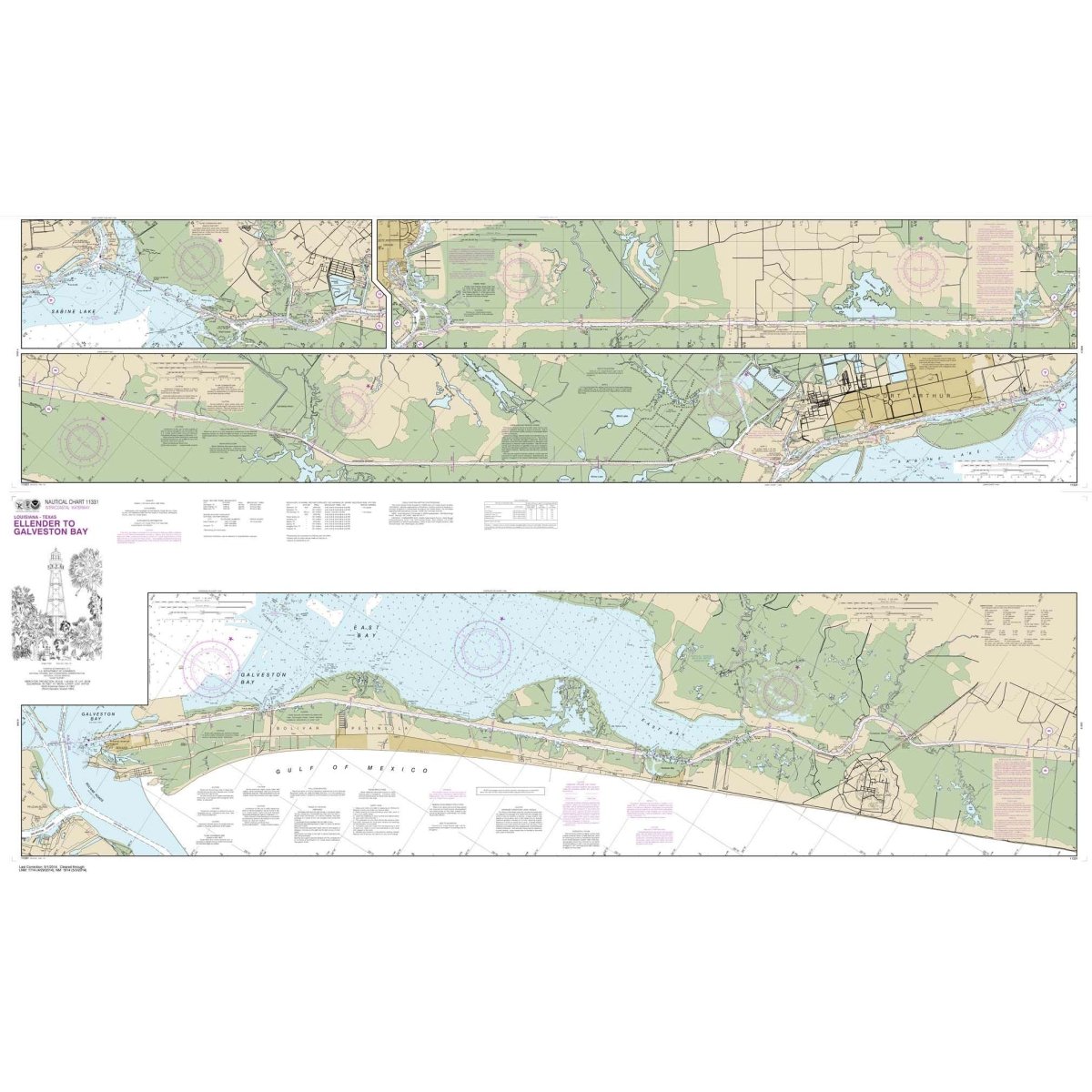 NOAA Chart 11331: Intracoastal Waterway Ellender to Galveston Bay - Life Raft Professionals