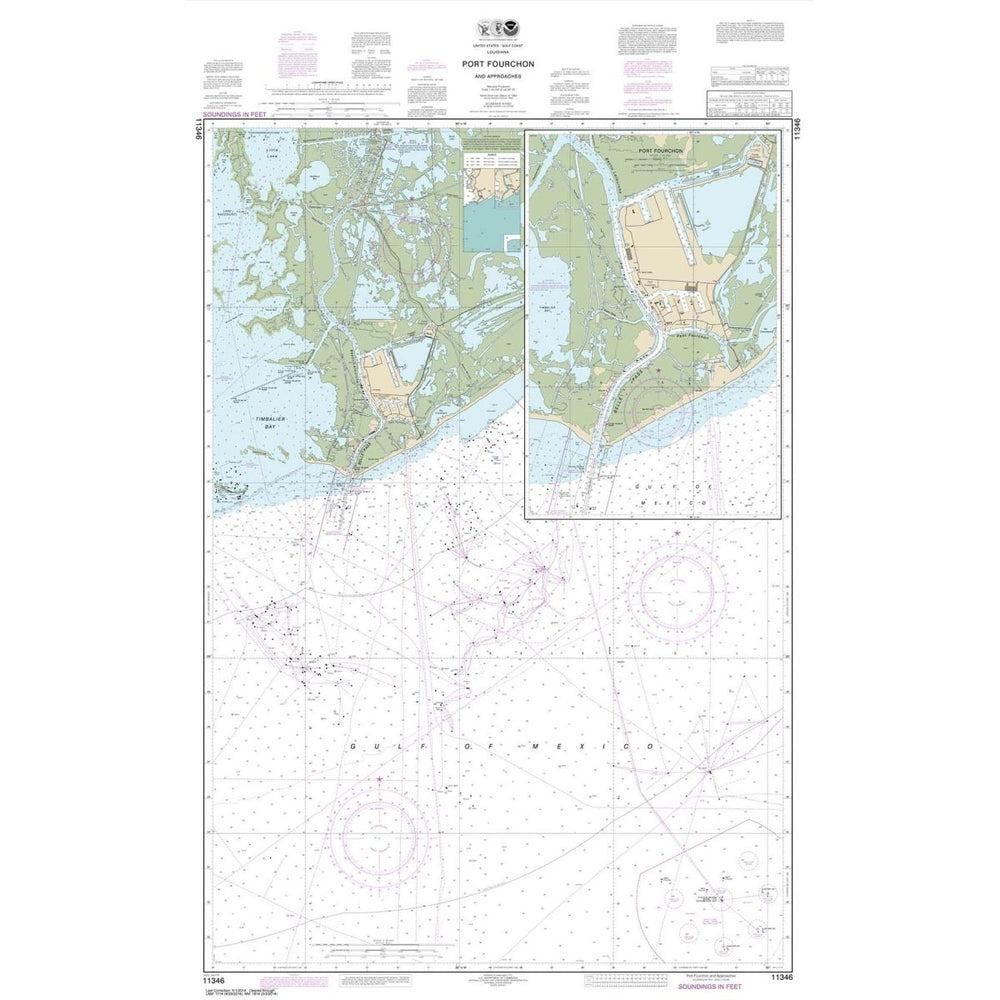 NOAA Chart 11346: Port Fourchon and Approaches - Life Raft Professionals