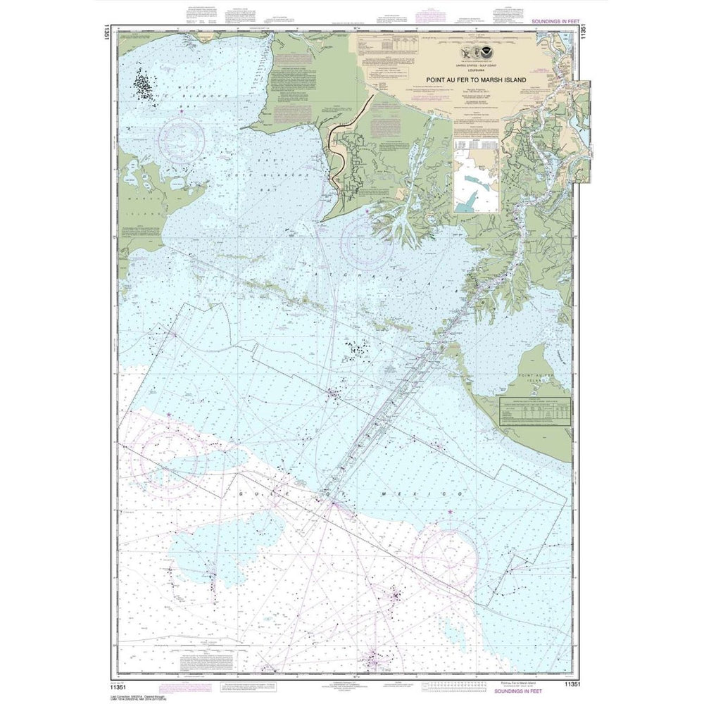 NOAA Chart 11351: Point au Fer to Marsh Island - Life Raft Professionals