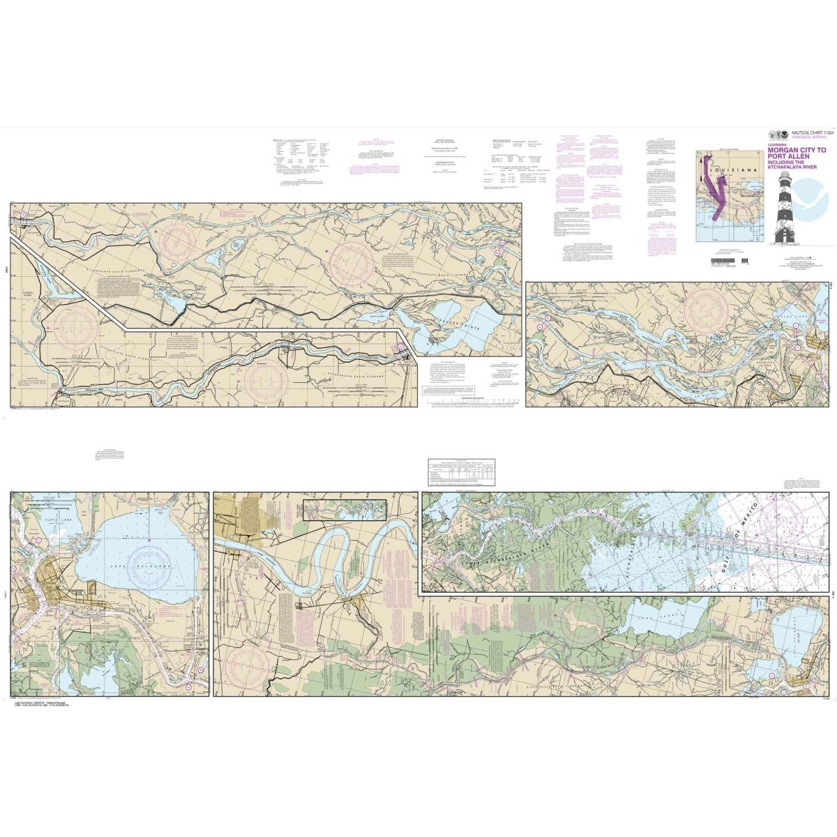 NOAA Chart 11354: Intracoastal Waterway Morgan City to Port Allen: including the Atchafalaya River - Life Raft Professionals
