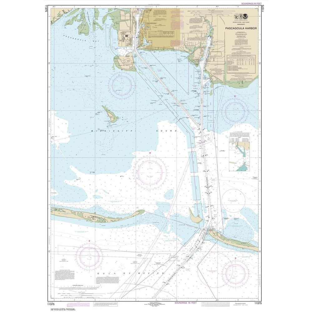 NOAA Chart 11375: Pascagoula Harbor - Life Raft Professionals