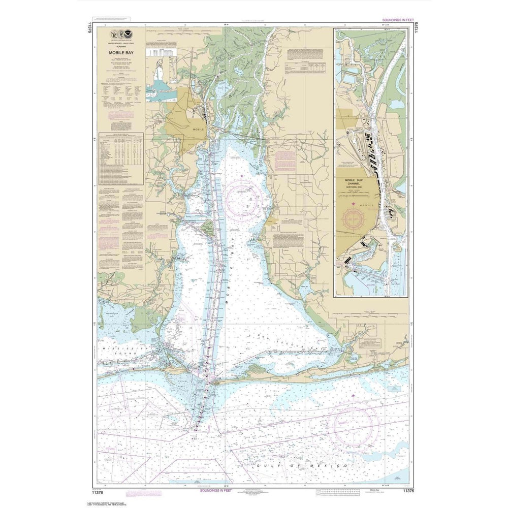 NOAA Chart 11376: Mobile Bay Mobile Ship Channel-Northern End - Life Raft Professionals