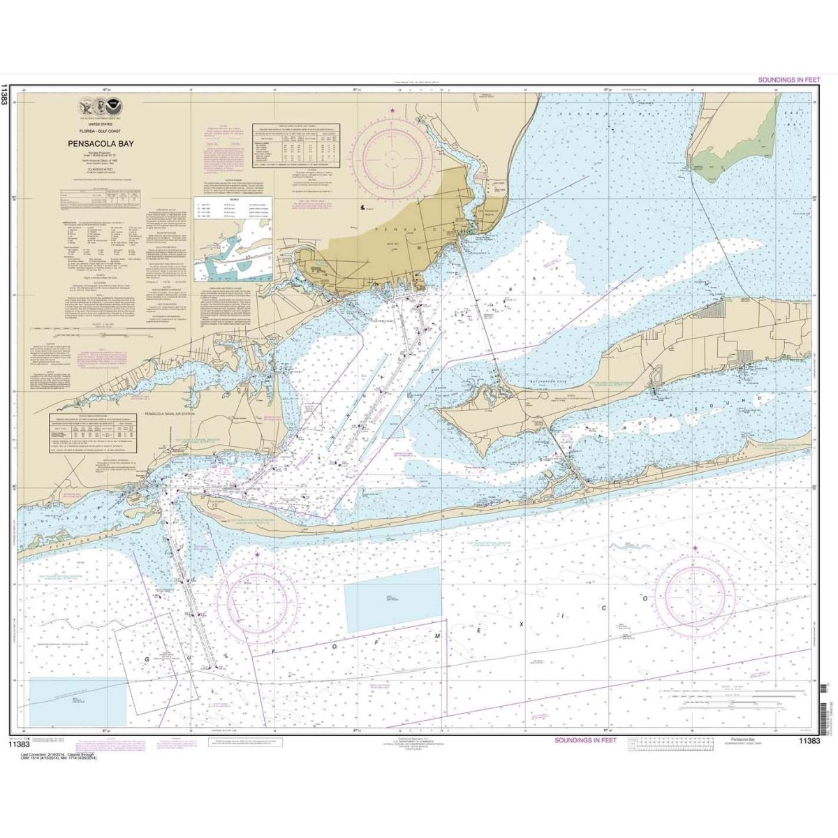 NOAA Chart 11383: Pensacola Bay - Life Raft Professionals
