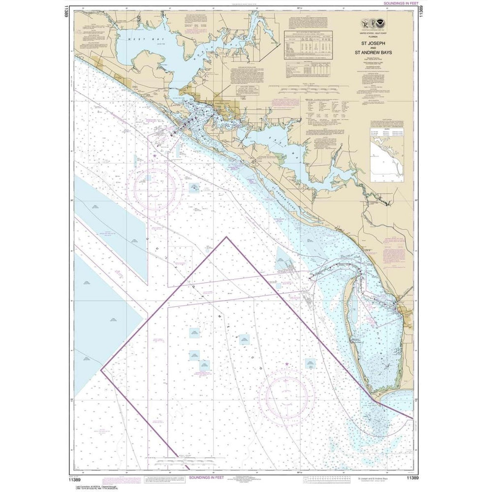 NOAA Chart 11389: St Joseph and St Andrew Bays - Life Raft Professionals