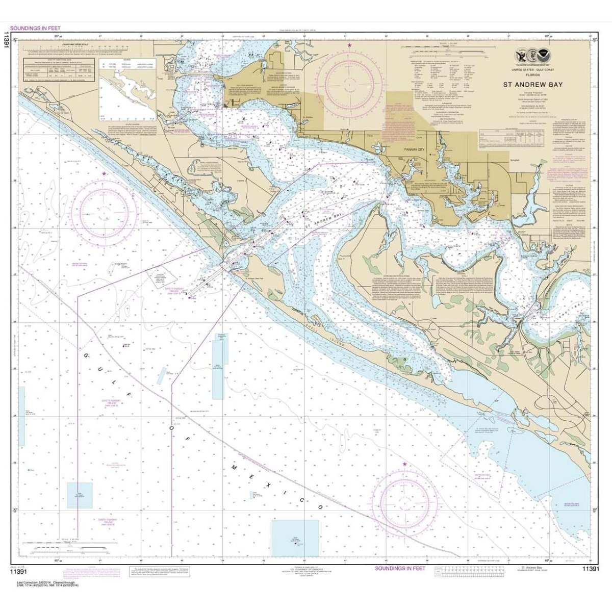 NOAA Chart 11391: St. Andrew Bay - Life Raft Professionals