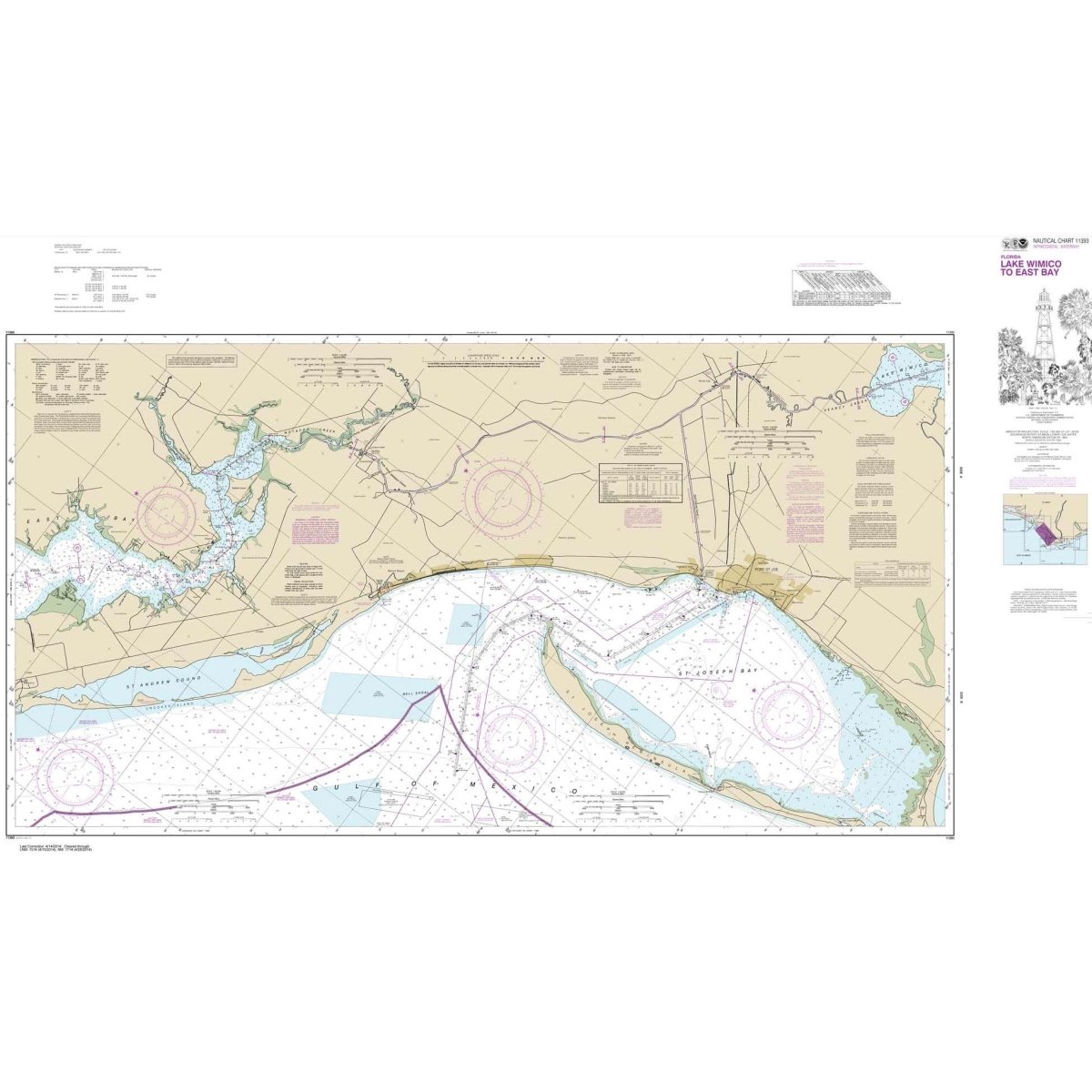 NOAA Chart 11393: Intracoastal Waterway Lake Wimico to East Bay - Life Raft Professionals