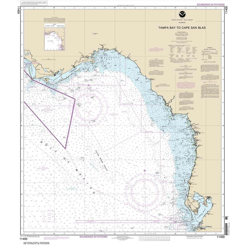 NOAA Chart 11400: Tampa Bay to Cape San Blas - Life Raft Professionals