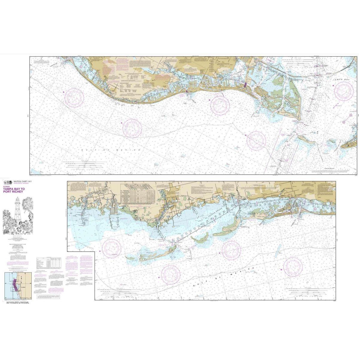 NOAA Chart 11411: Intracoastal Waterway Tampa Bay to Port Richey - Life Raft Professionals