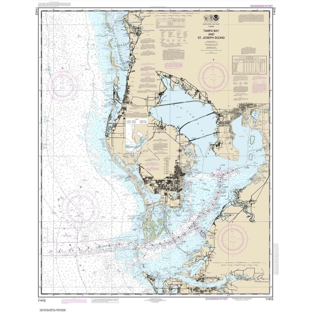 NOAA Chart 11412: Tampa Bay and St. Joseph Sound - Life Raft Professionals