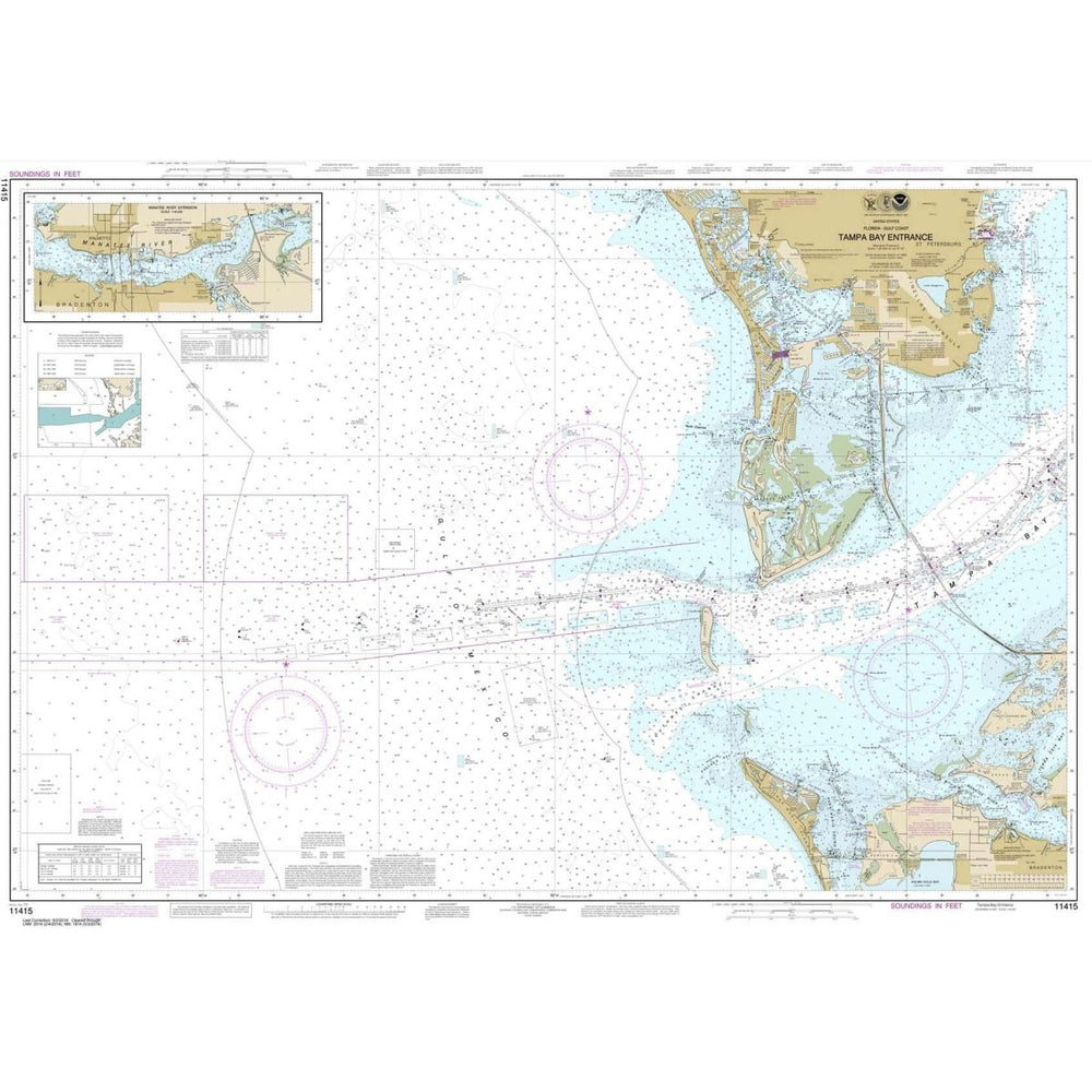 NOAA Chart 11415: Tampa Bay Entrance; Manatee River Extension - Life Raft Professionals